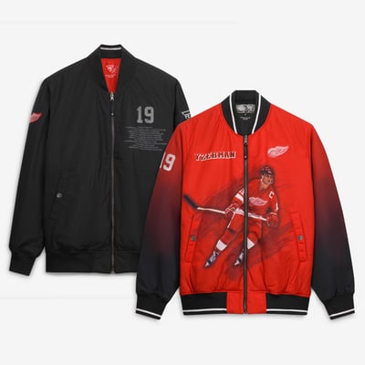 Steve Yzerman Detroit Red Wings AW Chang Reversible Full-Zip Bomber Jacket - Red/Black